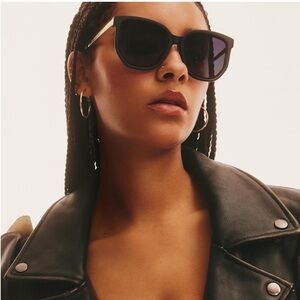 Quay Oversized Round Polarized Tortoise Shell Women's Sunglasses